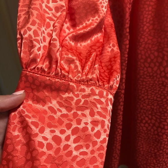 Nasty Gal Orange Leopard Print Satin Dress Size 6US /10 U.K. - Picture 8 of 16